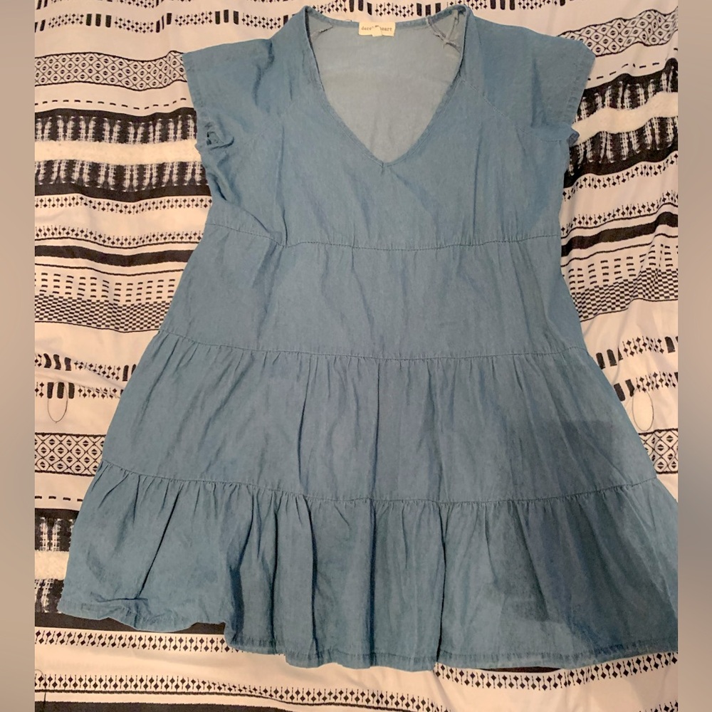 Denim flared dress